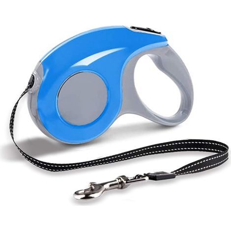 Laisses Rétractables pour Chiens,Corde de Traction télescopique, adaptée aux Chiens de Petite et Moyenne Taille 5M, Maximum 15kg (Bleu) (1/5)