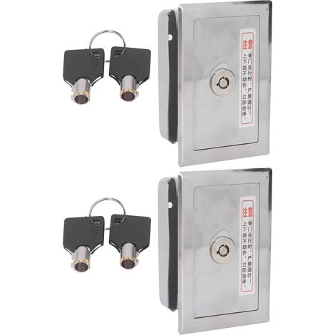 2 Pièces Boîte de Commutation à Clé, KIMISS Clé de Serrure de Porte de Volet Roulant en Acier Inoxydable Universelle avec Kit D'accessoires de Clés pour Porte (1/5)
