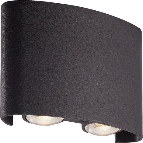 Searchlight Shadows Applique murale extérieure LED intégrée, éclairage haut et bas, aluminium noir IP44, 1,25 W, 3000 K (1/5)