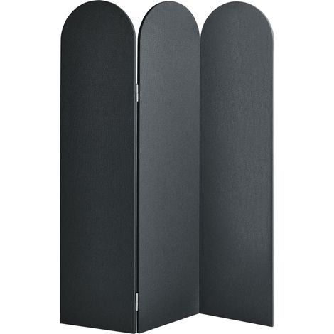 Acoustic Room Divider Dark Grey Polyester Steel Frame 3 Panels Decorative Screen Partition SLIMMY (1/5)