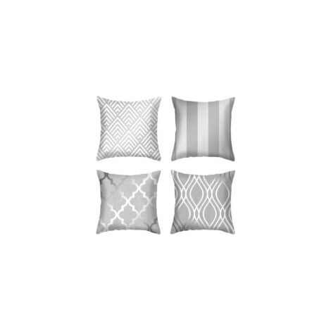 Bardusch-Coussin d'extérieur étanche - Coussin de jardin - Résistant aux intempéries - Décoration pour canapé, chaise de jardin, salon - 18 x 18’’ - Gris