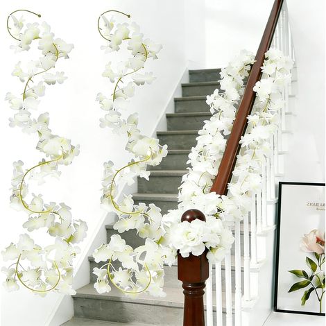 2 Pièces Fleurs Artificielles Suspendues,Guirlande Cerisier,Décoration de Fleurs de Cerisier de 1,8 M,135 Têtes Guirland Fleur de Cerisier,Convient pour Mariages,Fêtes,Jardins,Arches,Murs (1/5)