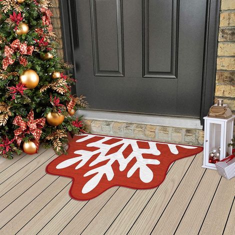 Felpudo navideño decorativo, felpudo de bienvenida, felpudo para interiores, felpudo navideño, árbol de Navidad, felpudo para entrada, cocina, 40 x 60 cm (1/5)