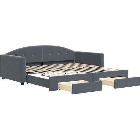 Maison Exclusive - Divano Letto Estraibile Cassetti Grigio Scuro 100x200cm Velluto