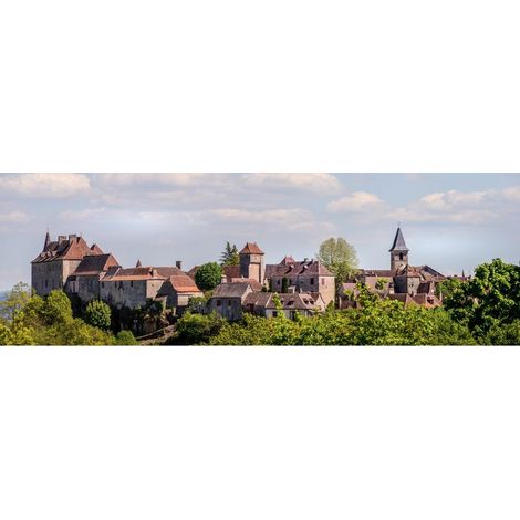 Tableau sur toile vue sur Loubressac 30x97 cm - Impression sur Toile Murale Décorative - Image imprimée en HD sur Toile - Toile sur Châssis en Bois FSC - Fabriqué en France (1/4)
