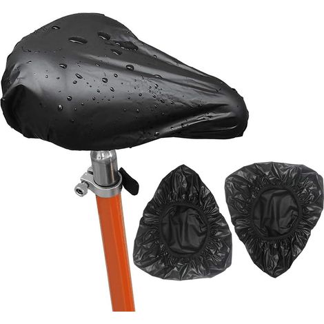 Lot de 10 housses de selle de vélo noires et imperméables avec élastique pour protéger votre selle. (1/5)
