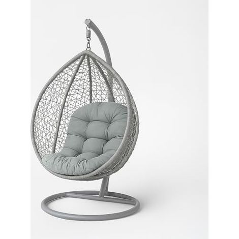 Coussin pour Fauteuil Suspendu extérieur, Coussin de Rechange pour Fauteuil œuf – Usage intérieur et extérieur - Gris (1/4)