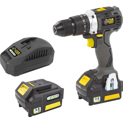 Trapano a percussione a batteria XFC-IMPACT2 - Senza spazzole - 18 V - 2 batterie 3,0 Ah - FAR TOOLS - 216010