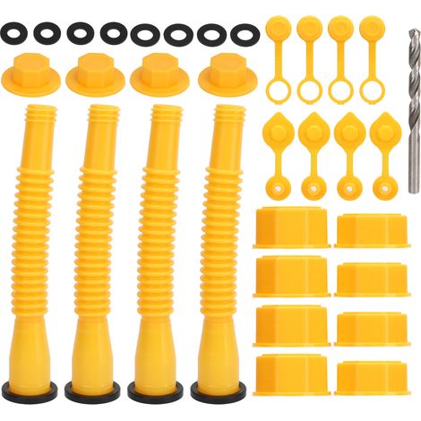 Kit de remplacement de bec verseur pour bidon d'essence, mèche de 8 mm, anti-débordement, buse universelle compatible avec la plupart des jerricans (1/5)