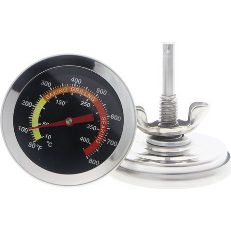 Thermomètre de gril en acier inoxydable, thermomètre pour fumoir de barbecue T