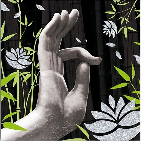 Cadre carré en toile Zen
