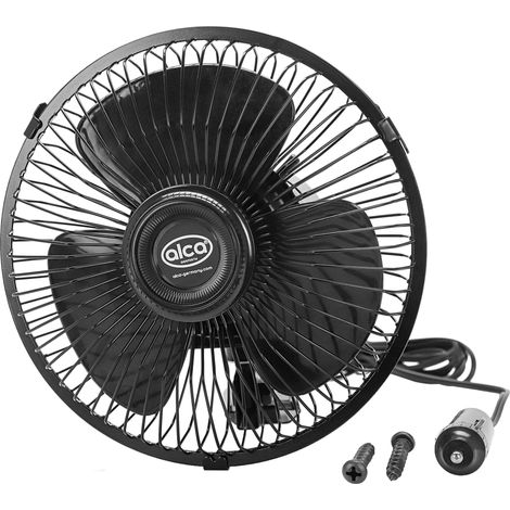 alca® 24 V Fahrzeugventilator mit Rotation & Schwenkarm – für Zigarettenanzünder, Metallkäfig, Schraubbefestigung, Truck & Nutzfahrzeuge (1/5)