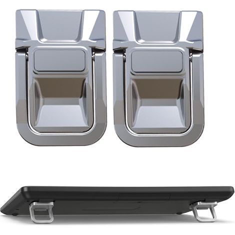 2 Pièces Mini Rehausseurs de Clavier, Supports pour Ordinateur Portable en Aluminium, Support Clavier Ordinateur,Rehausseurs de Laptop Pliable Invisible,Support de Clavier Portable Autocollant (1/5)