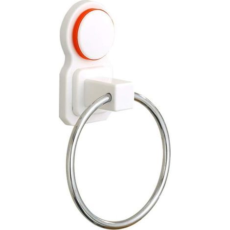Easy Towel Rings,Bathroom Suction Cup Towel Holder,Stainless Steel Towel Rack,Suitable for Kitchen Hotel Hole-Free Installation/White / 14cm. (1/5)