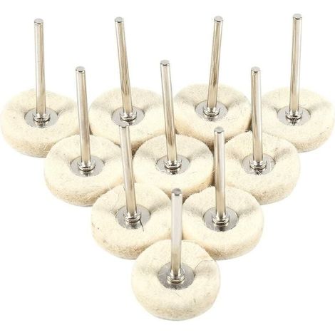 10Pcs Roue de polissage 25mm Laine Feutre Polissage Roues Foret Grinder Roues Brosses Outil Rotatif Avec Poignée (1/5)