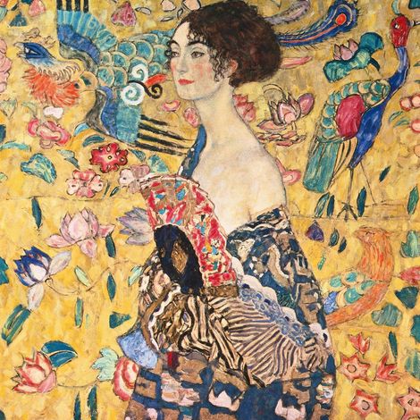 Tableau connu oiseaux femme & fleurs | Tableau multicolore pour chambre adulte | Tableau sur toile original salon & couloir - 0,5 x 0,5 m (1/2)