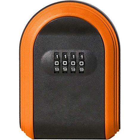 Coffre-fort à clés étanche à combinaison 4 chiffres, noir et orange -- (1/5)