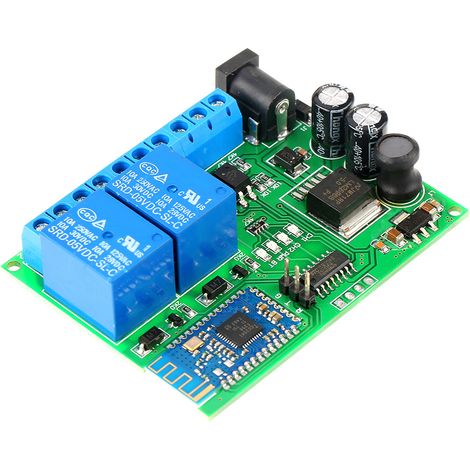 Relais Bluetooth 2 canaux sans fil, interrupteur de commande à distance pour LED et moteur, compatible iOS Android. (1/5)