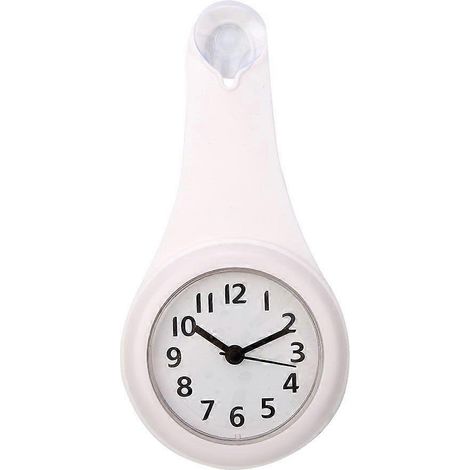 Reloj colgante impermeable y moderno para baño, cocina y decoración del hogar (blanco) (1/5)