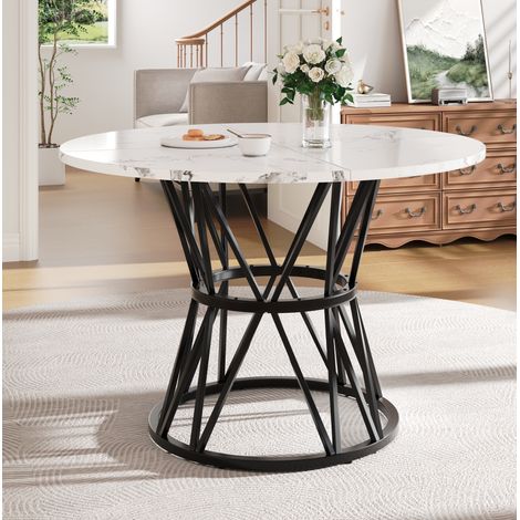 Runder Esstisch 100 x 100 x 76 cm aus MDF in Schwarz HAVRYA (1/5)