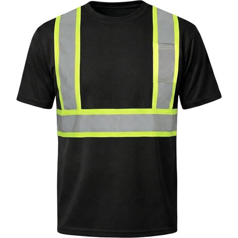 T-Shirt Gilet de Sécurité Réfléchissant Respirant Léger Chemise à Manches Courtes Vêtements de Travail Chemises à Manches Courtes (1/5)