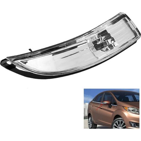 Lentille d'indicateur de rétroviseur d'aile de porte transparente pour Ford Fiesta MK7/MK7.5 2009-2017 cté droit (1/4)