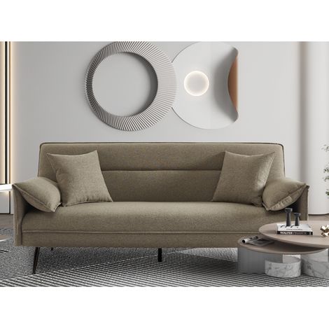 Canapé-lit moderne en tissu beige LIMA (1/5)