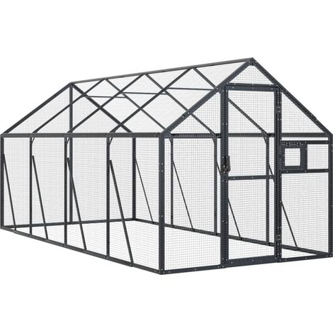 Gabbia per uccelli da voliera 179 x 4 x 185 m alluminio antracite 020045634