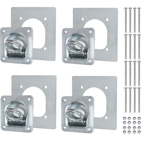4pcs Anneau D'arrimage pour Remorque, avec Contre Plaqué et Vis (1/5)