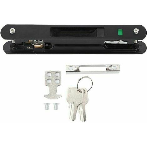 Cerradura para puerta corredera con cierrapuertas - Cerradura moderna con gancho para puerta móvil y ventana, de una sola cara y doble cara, para puerta de casa, ventana salediza (01) (1/5)