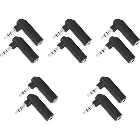 10 3,5-mm-Klinkenstecker auf 90-Grad-Klinkenbuchse-Adapter für Kopfhörer und Ohrhörer (1/5)