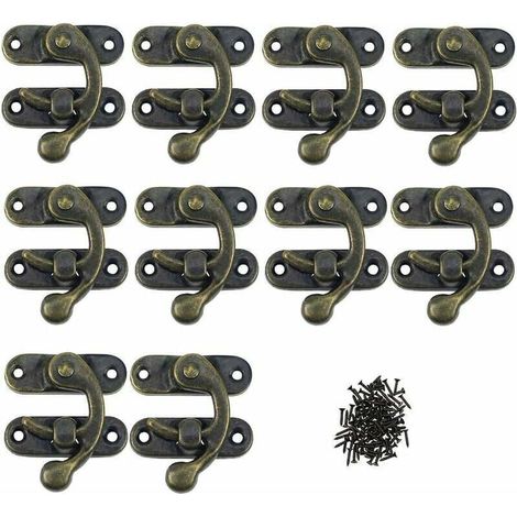 fermeture d'album Scrapbooking 12 Pack Fermoir Loquets de Solide en Métal Charnières des Petits Coffrets en Bois Antique Boucles pour des Boites à Bijoux Fermetures de Esthétiques (1/5)