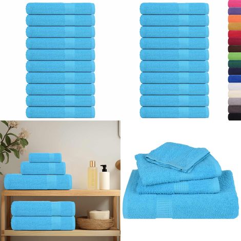 vidaXL Saunatücher 10 Stk. Türkis 80x200 cm 360 g/m² 100% Baumwolle (1/5)