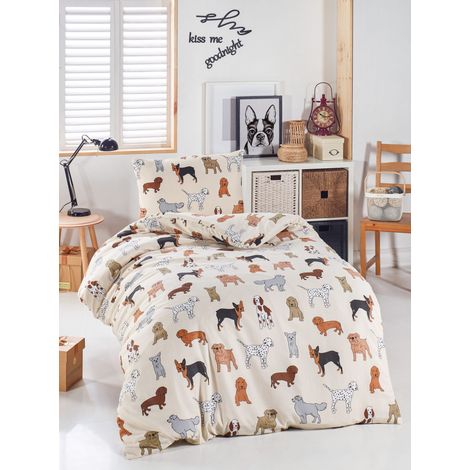 Funda nórdica, funda nórdica, ropa de cama Set Cream Blanco Negro Marrón