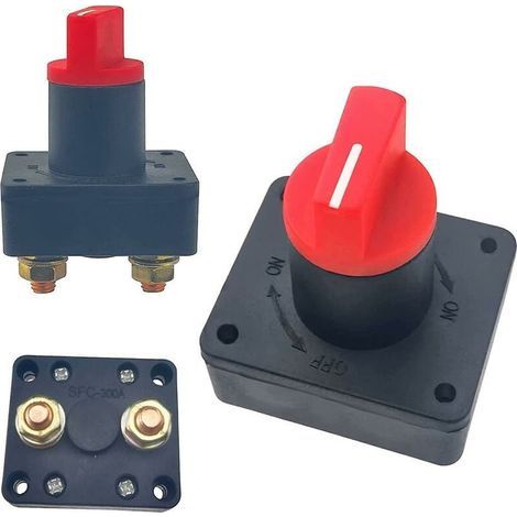 Lot de 2 interrupteurs coupe-batterie 12 V/60 V 300 A coupe-batterie interrupteur principal pour bateau, voiture, moto et véhicule tout-terrain camion-- (1/5)