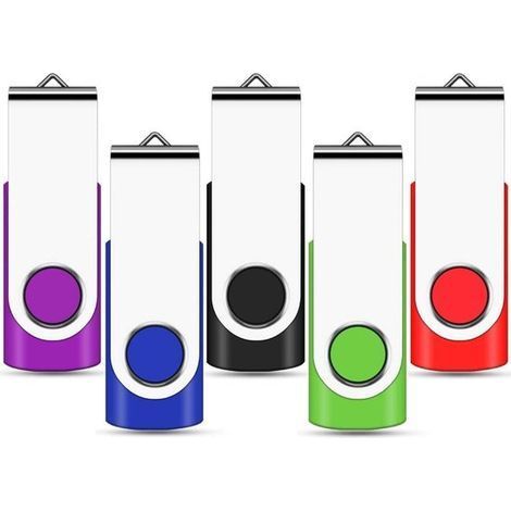Ynkkvre - Lot de 5 clés USB portables de 32 Go de couleurs variées - Clés mémoire pour le stockage de données