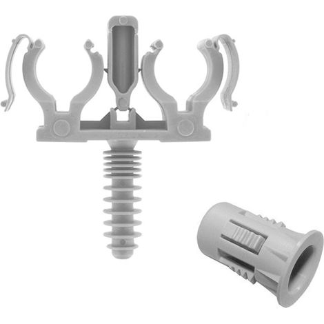 100 CLIPEO double gris + Bagclip - Fixation pour tube IRL Ø16 - Ram