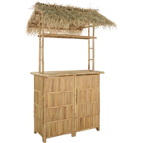 Mesa de Bar Exterior Natural 115 x 95 x 215 cm Bambú vidaXL
