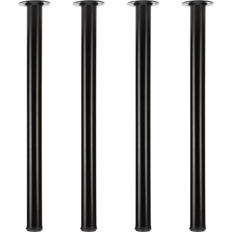 Lot de 4 Pieds de Table réglables en métal - 75 cm - Noir (1/5)