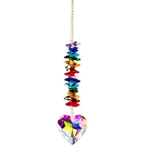 Hängende Regenbogen-Sonnenfänger, herzförmige Kristallprismen-Anhänger, Chakra-Regenbogen-Generator für die Fensterdekoration in Haus und Garten (1/5)