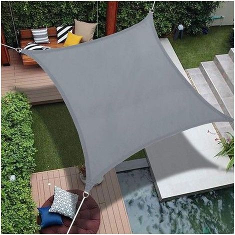 Voile d'ombrage imperméable - Rectangulaire 2x3 m - Blocage UV 98% - Tissu polyester 100% - Revêtement PU - Imperméable (1/5)