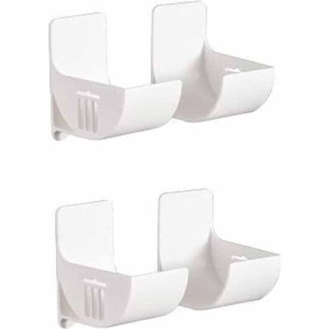Étagère de rangement murale de cuisine en quatre parties, sans perforations, comprenant un distributeur de sacs poubelle et un système de rangement et d'organisation pour les accessoires de cuisine.