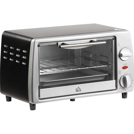 Fornetto Elettrico 750W 10 Litri con Griglia e Teglia Argento e Nero (1/5)