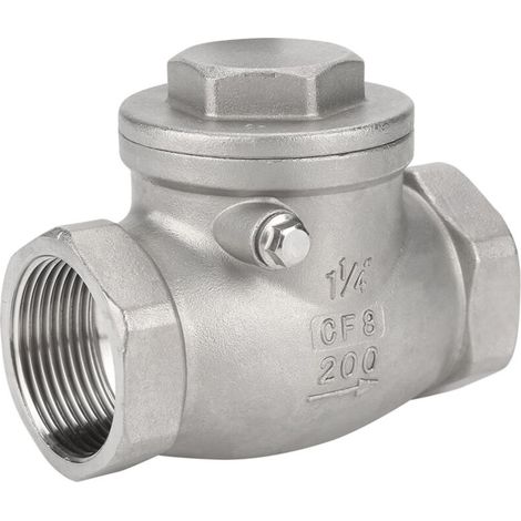 Clapet anti-retour unidirectionnel DN32 en acier inoxydable, filetage femelle, 200 PSI, pour eau, huile et gaz (1/5)