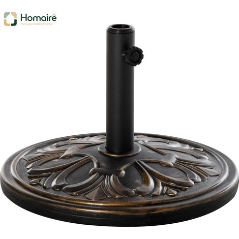 HOMAIRE Sonnenschirmständer 13 kg Antik Bronze aus Kunststoff und Zement für Schirme Ø35/Ø38/Ø48mm