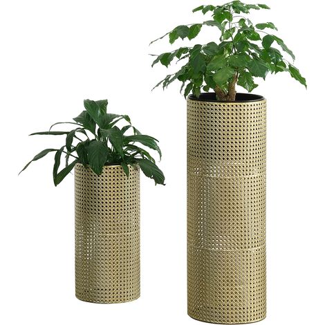 Blumenständer Lüttich 2er Set Schwarz/Goldfarben en.casa (1/5)