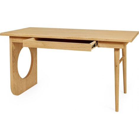 Bureau 1 Tiroir Design "Bau" 140cm Chêne (1/5)