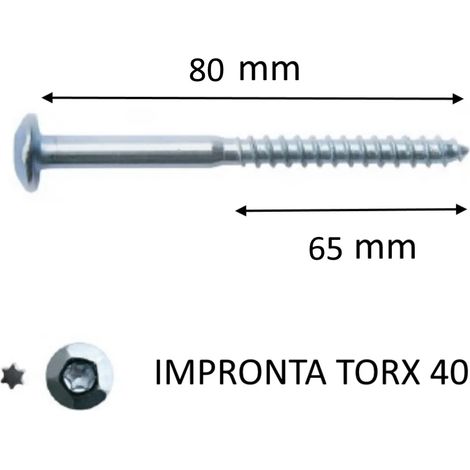 VITE RAPID TESTA SFACCETTATA TORX 7X80 ANTISVITAMENTO (1/3)
