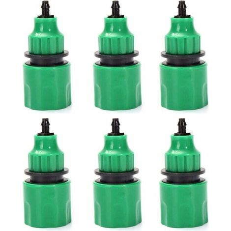 Gartenschlauch Einwegadapter Wasserhahnanschluss Fitting für Bewässerung 6er Pack (1/4)