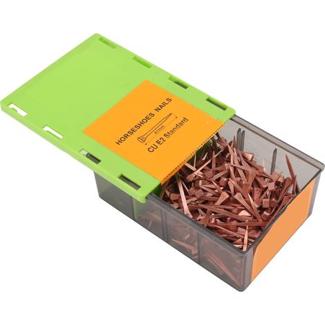 250 clous de ferrage en cuivre plaqué, avec boîte en plastique, pour l'élevage du bétail E2 41 mm/1,61 po (1/5)
